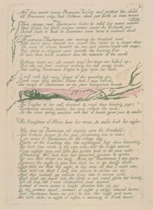 现在你结婚了，从1793年的阿尔比恩女儿的Visions中取得了4v（用绿色印刷的wc修复蚀刻） 作者 威廉·布雷克